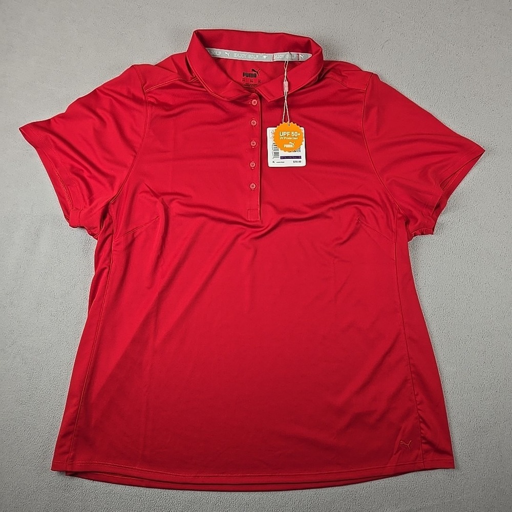 Puma Golf Women's‎ Red XXL Button Polo